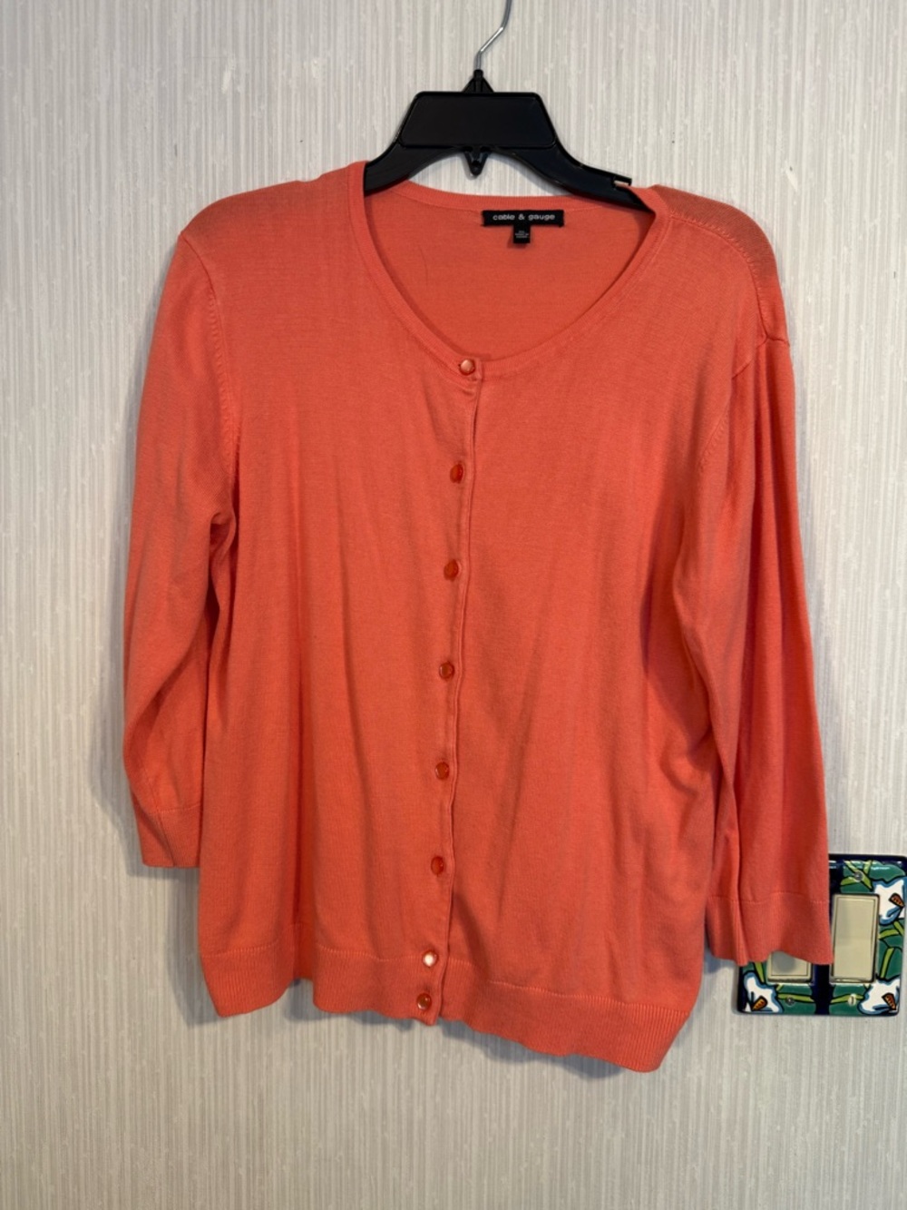 Cable & Gauge Coral Button-Front Cardigan - Picture 5 of 6